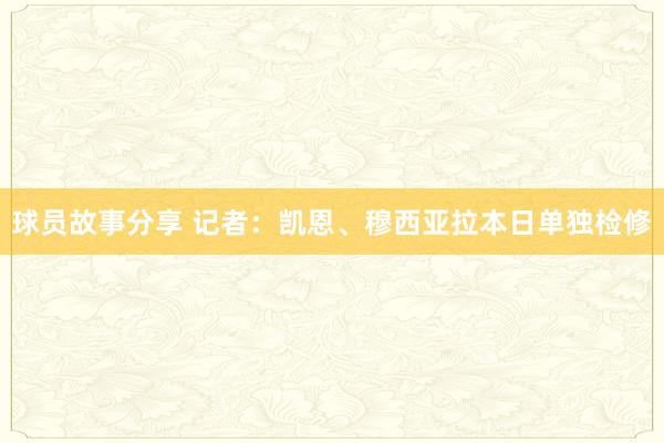 球员故事分享 记者：凯恩、穆西亚拉本日单独检修