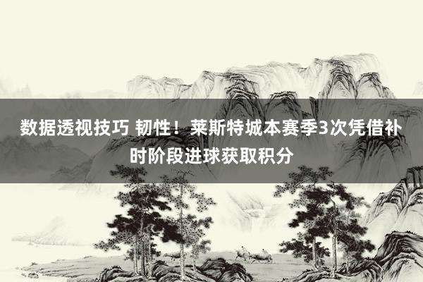 数据透视技巧 韧性！莱斯特城本赛季3次凭借补时阶段进球获取积分