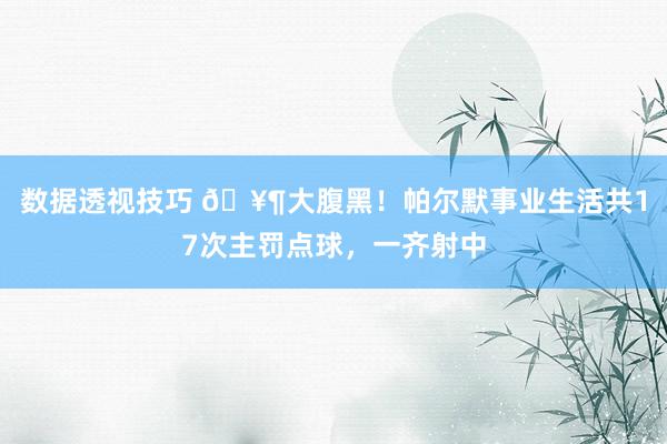 数据透视技巧 🥶大腹黑！帕尔默事业生活共17次主罚点球，一齐射中