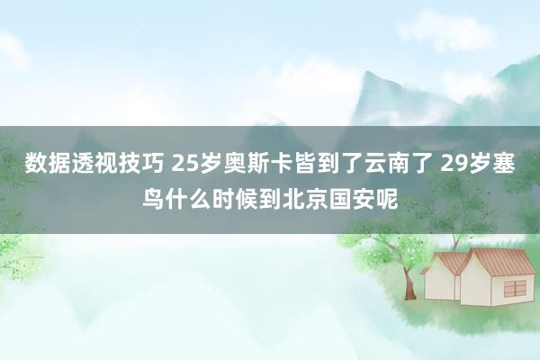 数据透视技巧 25岁奥斯卡皆到了云南了 29岁塞鸟什么时候到北京国安呢